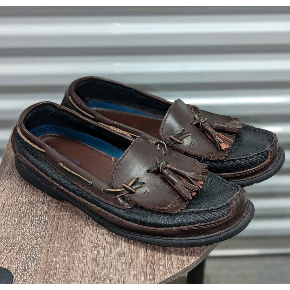 Dark Academia‎ Chaps Leather Tassle Kiltie Loafers Men's 8M Preppy Classic Boat